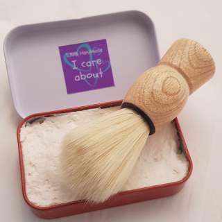 Natural Shaving Cream in Tin and Brush Tins vary
